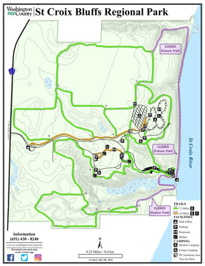 St. Croix Bluffs Regional Park Summer Map