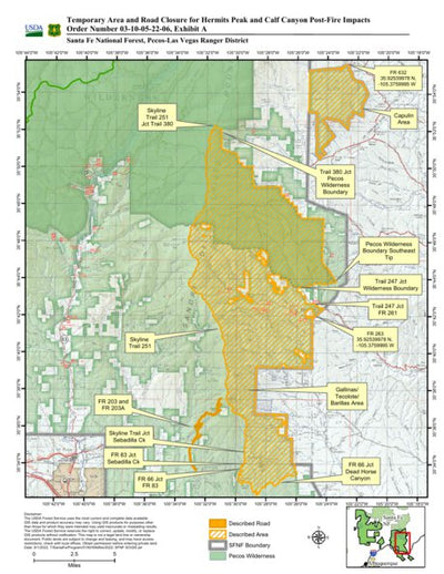 Area Closure for Hermits Peak-Calf Canyon Fire