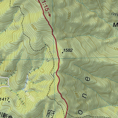 Mitsutoge-yama 三ッ峠山 Hiking Map (Chubu, Japan) 1:25,000