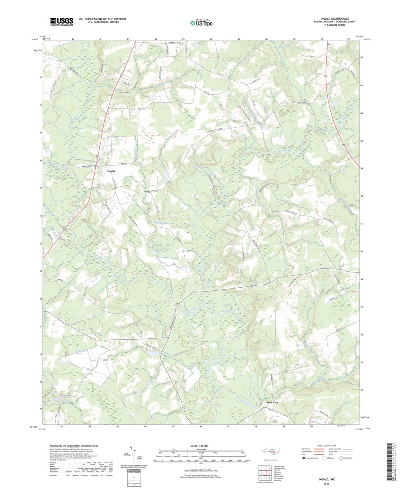 Ingold, NC (2022, 24000Scale) Map by United States Geological Survey