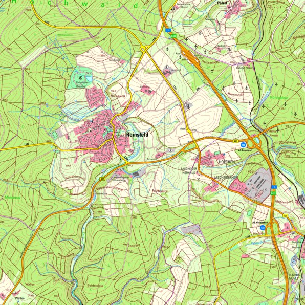 Reinsfeld (1:25,000) Map by Landesamt fur Vermessung und ...