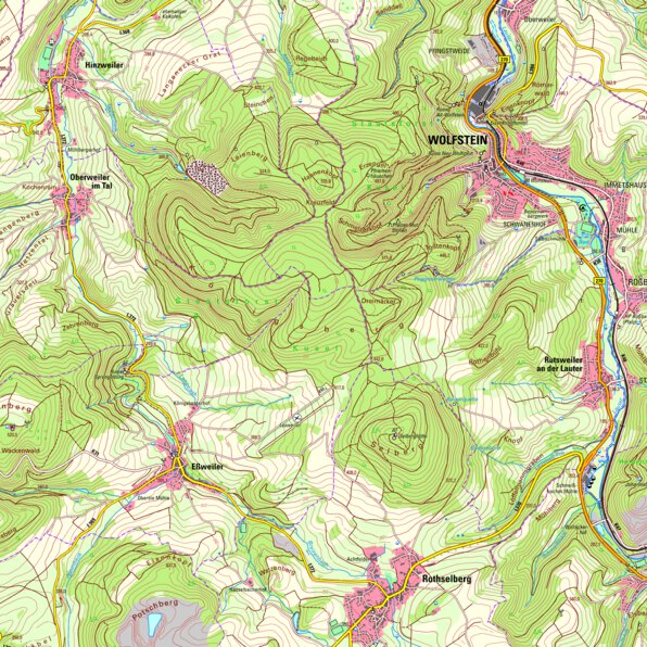 Wolfstein (1:25,000) Map by Landesamt fur Vermessung und ...