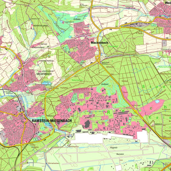 Ramstein-Miesenbach (1:25,000) Map by Landesamt fur Vermessung und ...
