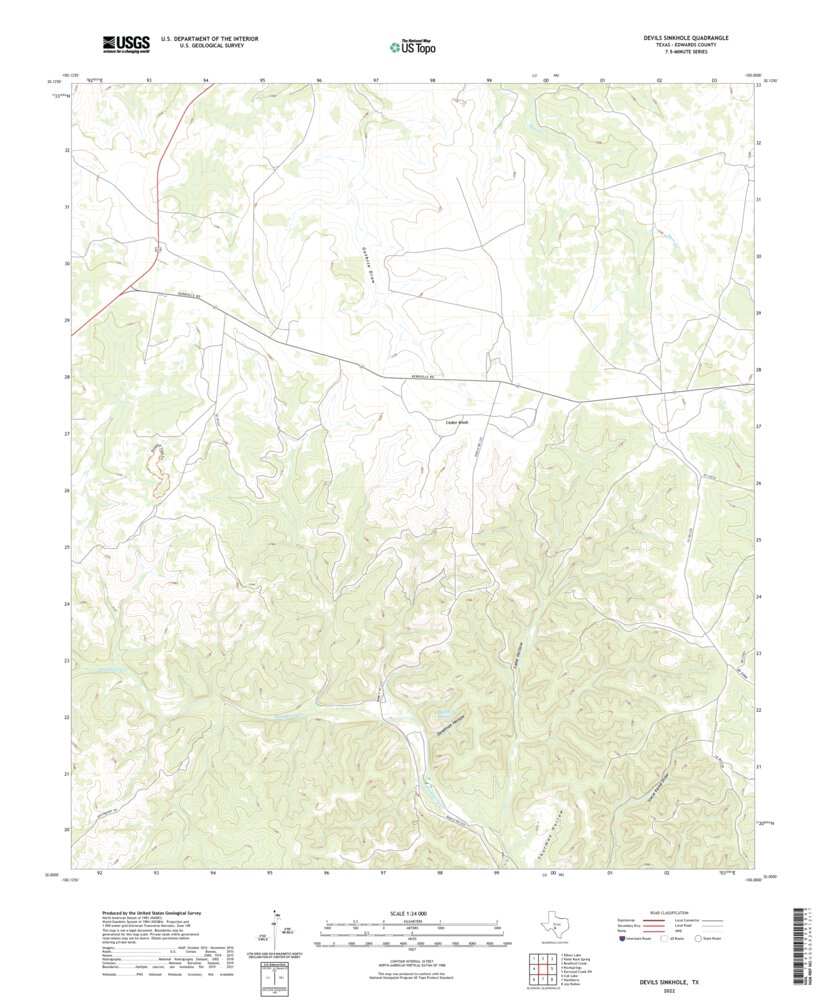 Devils Sinkhole, TX (2022, 24000-Scale) Map by United States Geological ...