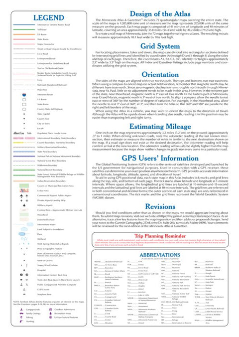 Minnesota Atlas & Gazetteer Legend