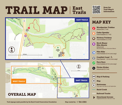 Baird Creek Trail Map - East Trails