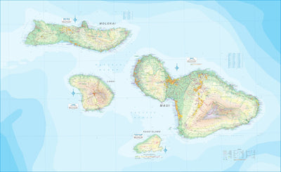 Hawaii - Maui, Molokai, Lanai, Kaho‘olawe Islands 1:120,000 - ITMB