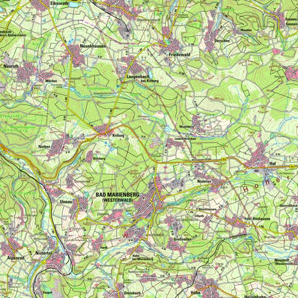Bad Marienberg (Westerwald) (1:50,000) Map by Landesamt fur Vermessung ...
