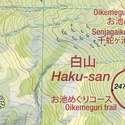 Haku-san 白山 Hiking Map (Chubu, Japan) 1:25,000