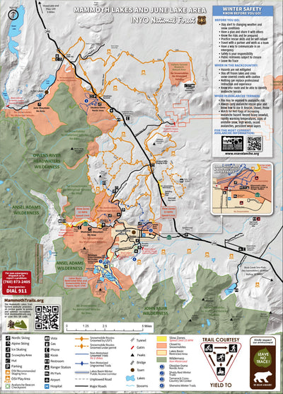 Inyo National Forest Winter Recreation Map