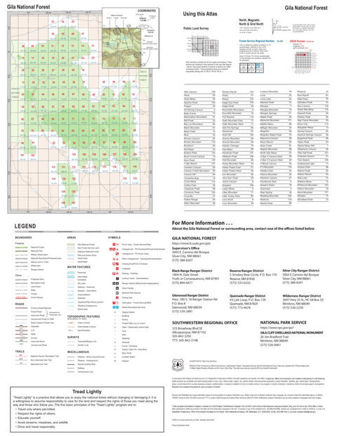 Gila National Forest Quadrangle Map: Atlas Index