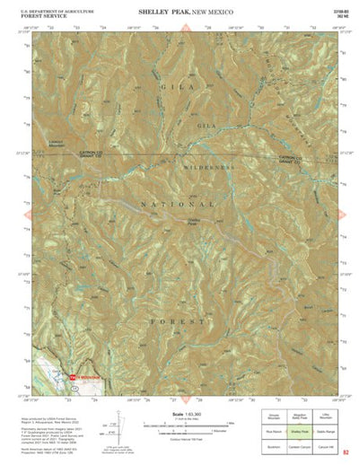 Gila National Forest Quadrangle Map: pg 82 Shelley Peak