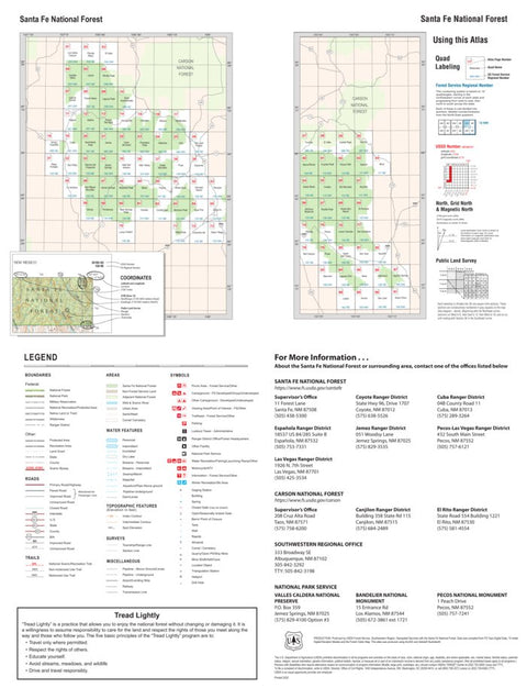 Santa Fe National Forest Quadrangle Map: Atlas Index