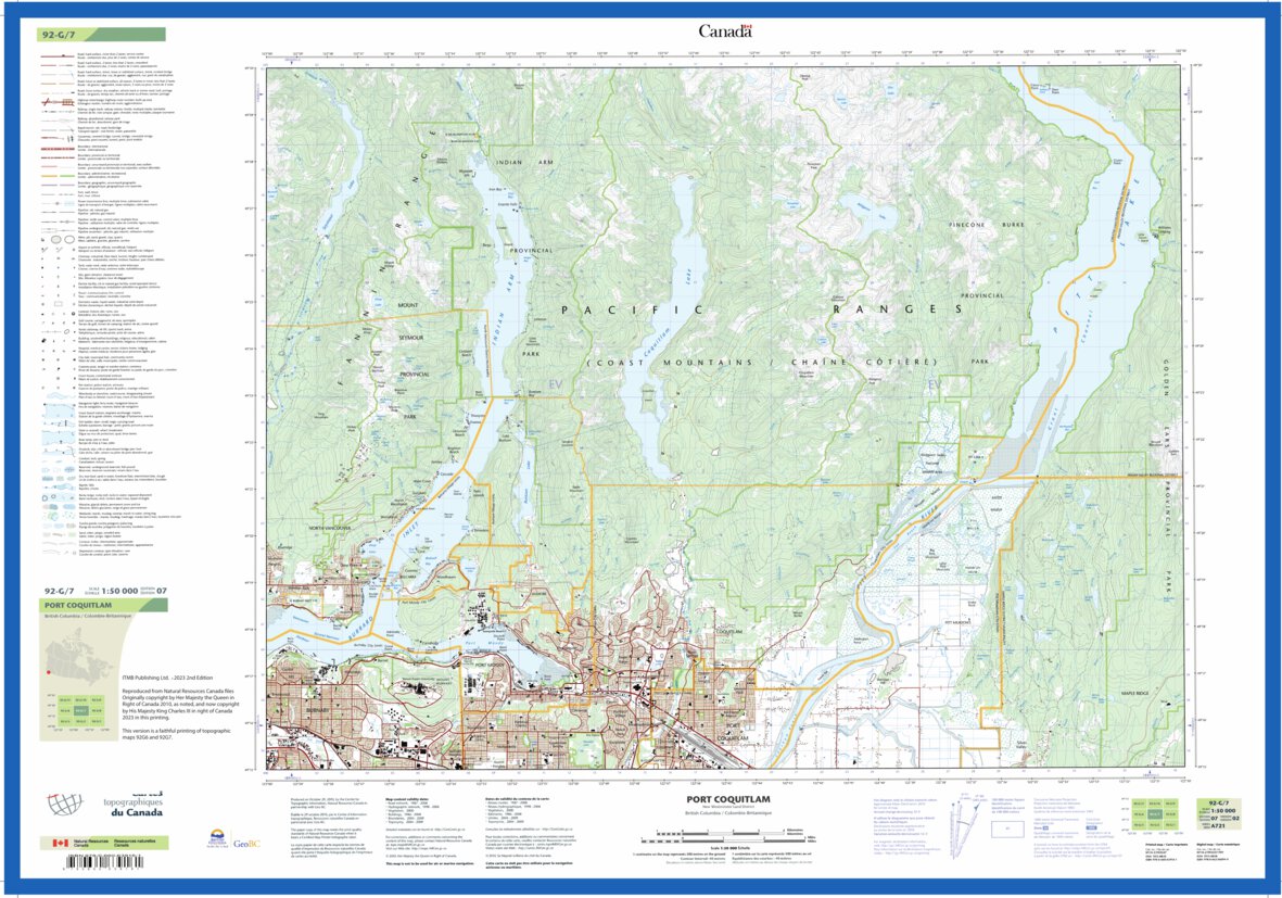 Port Coquitlam (92-G7) 1:50,000 - ITMB Map by ITMB Publishing Ltd.