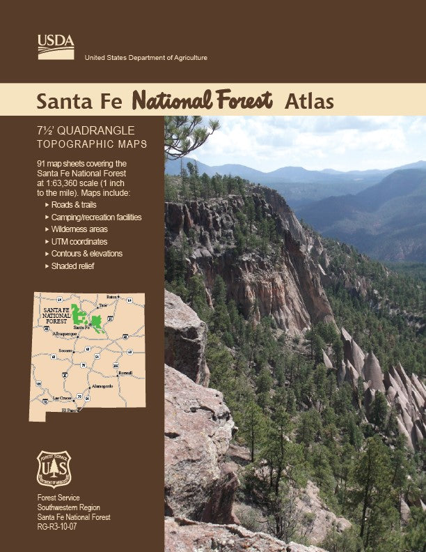 Santa Fe National Forest Quadrangle Map Atlas Bundle by US Forest 