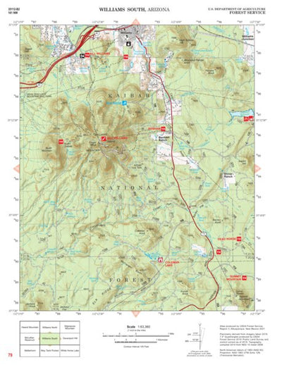 Kaibab National Forest Quadrangle Map Atlas: pg 79 Williams South
