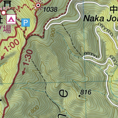 Jomine-san 城峯山 Hiking Map (Kanto, Japan) 1:25,000