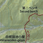 Kita-dake 北岳 Hiking Map (Chubu, Japan) 1:25,000