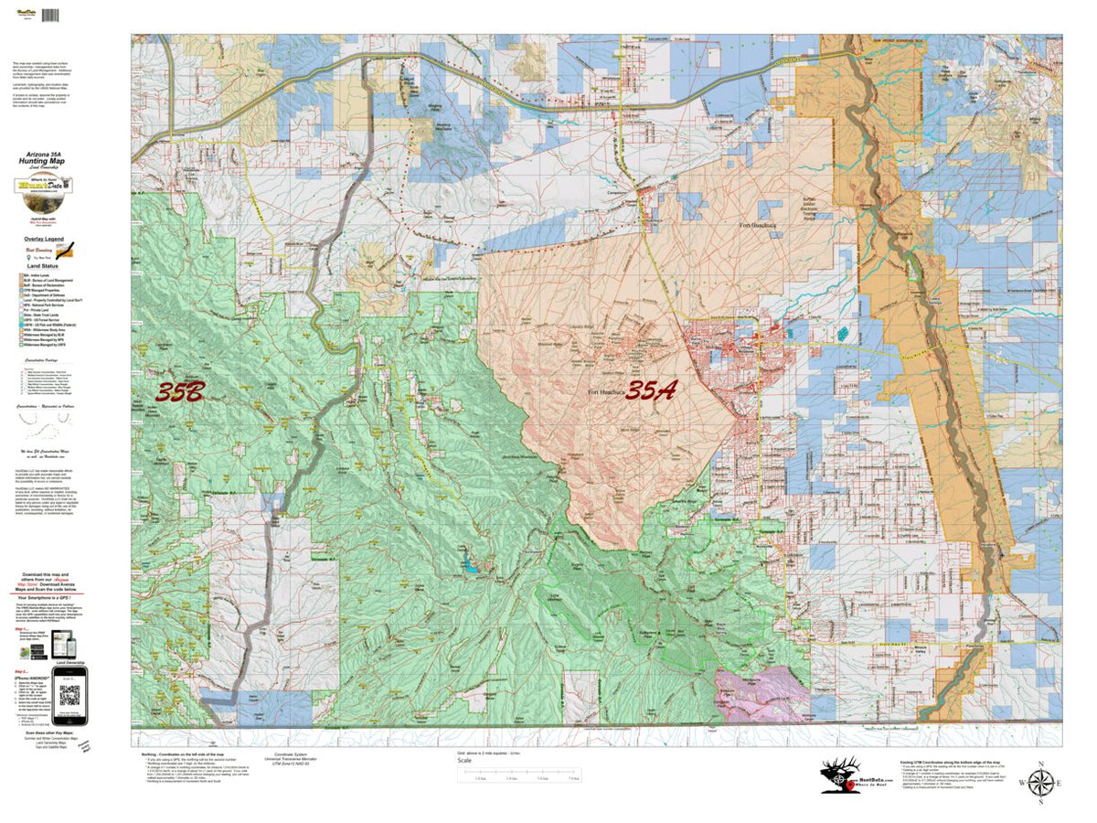 Arizona Unit 35A Mule Deer Hybrid Map by Arizona HuntData LLC | Avenza Maps