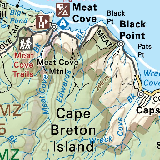 NSNS54 Bay St Lawrence Nova Scotia Topo Map by Backroad Mapbooks