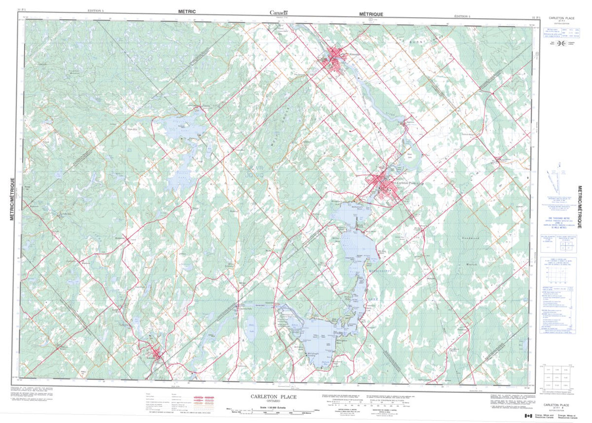 Carleton Place, ON (031F01 CanMatrix) Map by Natural Resources Canada ...