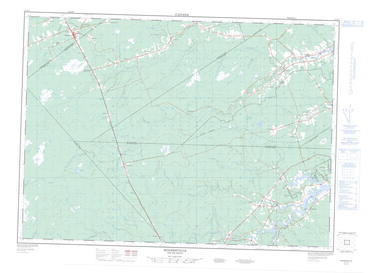 Rogersville, NB (021I11 CanMatrix) Map by Natural Resources Canada