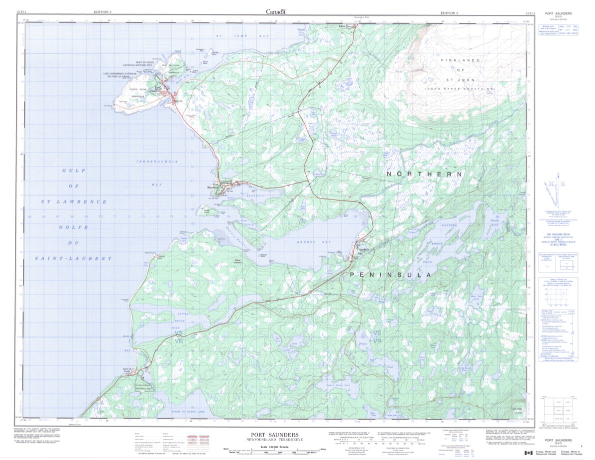 Port Saunders, NL (012I11 CanMatrix) Map by Natural Resources Canada ...