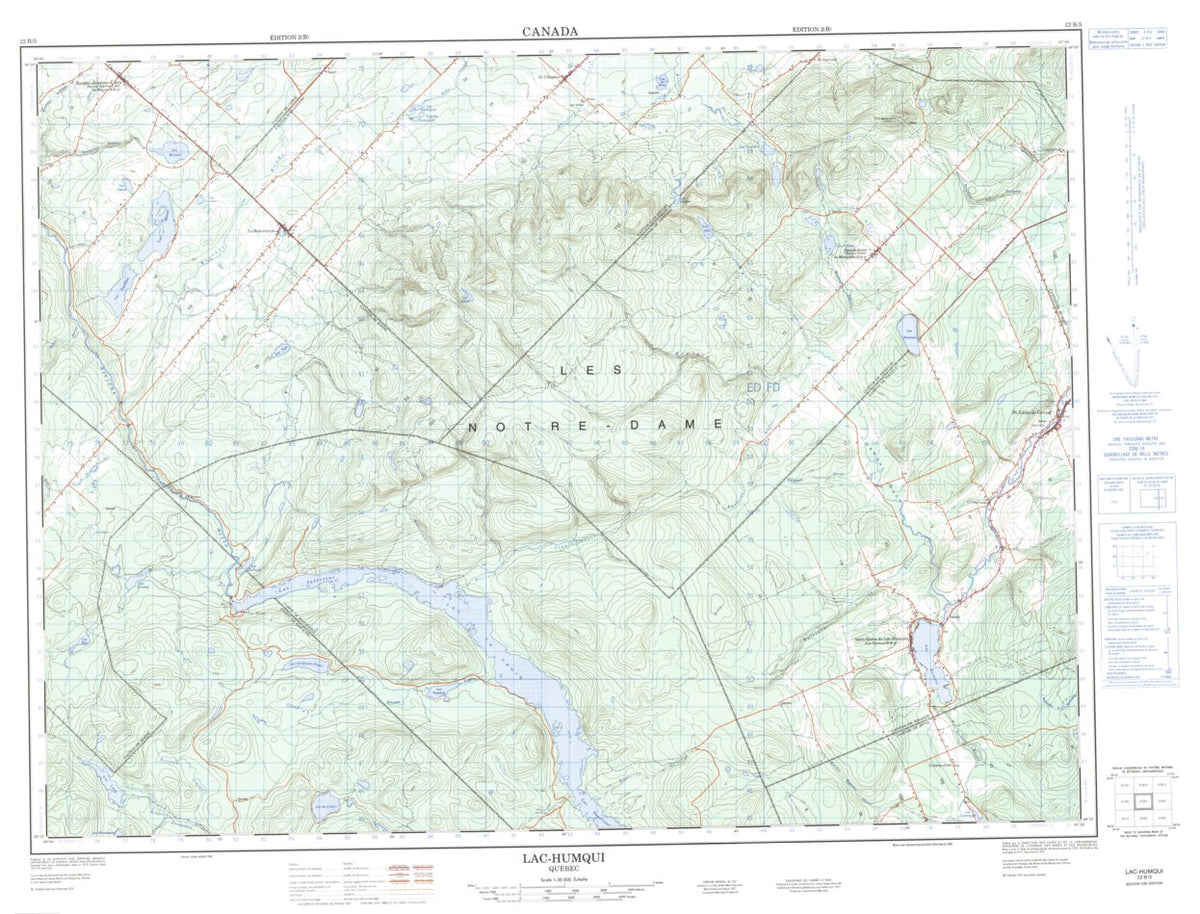 Lac Humqui, QC (022B05 CanMatrix) Map by Natural Resources Canada Avenza Maps