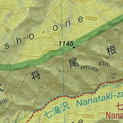 Ryokami-san 両神山 Hiking Map (Kanto, Japan) 1:25,000