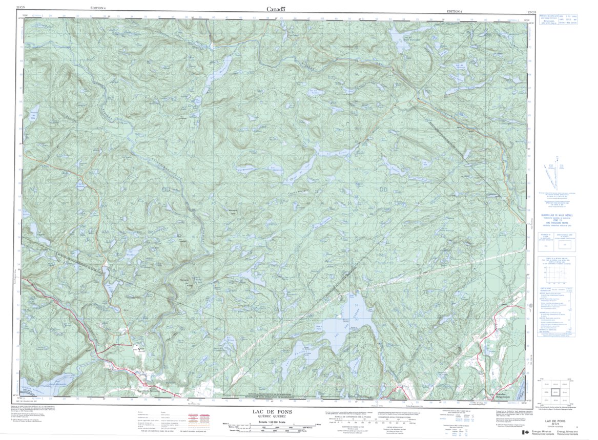Lac De Pons, QC (022C05 CanMatrix) Map by Natural Resources Canada ...