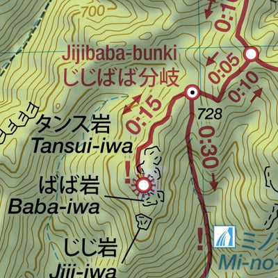 Mido-yama 御堂山 Hiking Map (Kanto, Japan) 1:15,000
