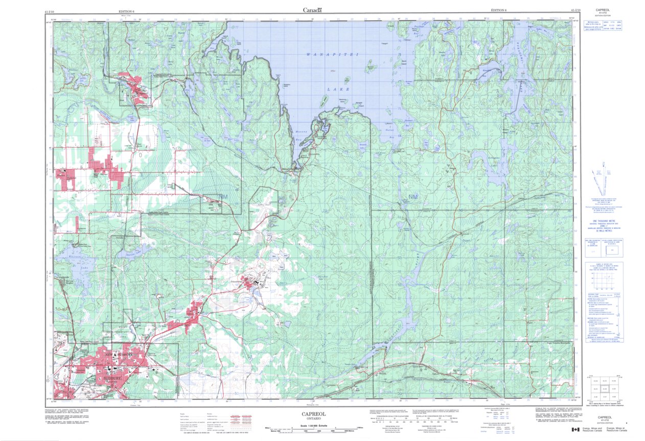 Capreol, ON (041I10 CanMatrix) Map by Natural Resources Canada Avenza
