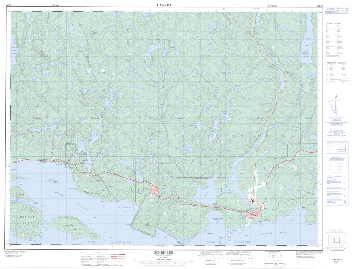Schreiber, ON (042D14 CanMatrix) Map by Natural Resources Canada ...