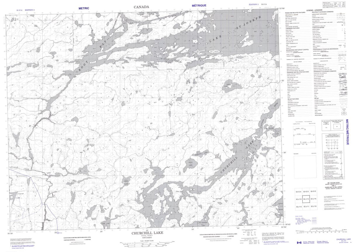 Churchill Lake, ON (052J14 CanMatrix) Map by Natural Resources Canada ...