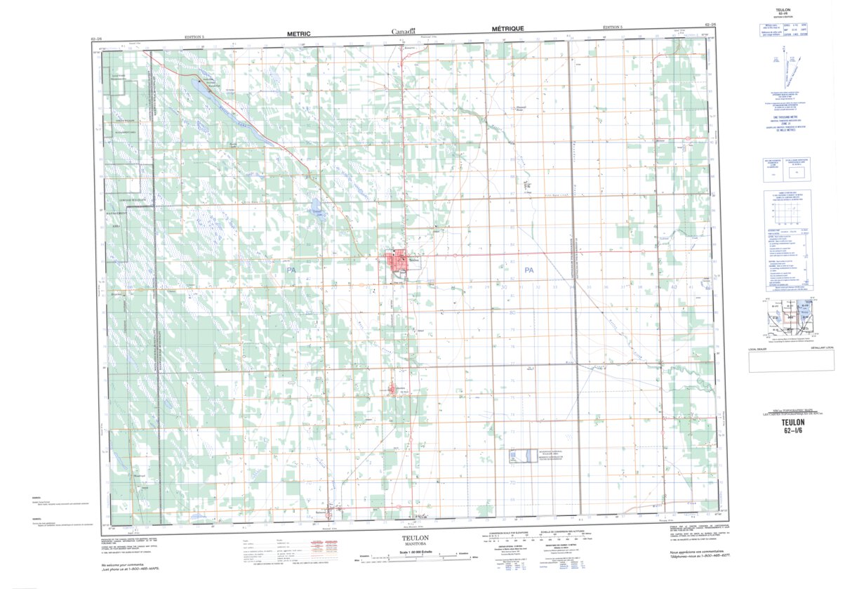 Teulon, MB (062I06 CanMatrix) Map by Natural Resources Canada Avenza Maps