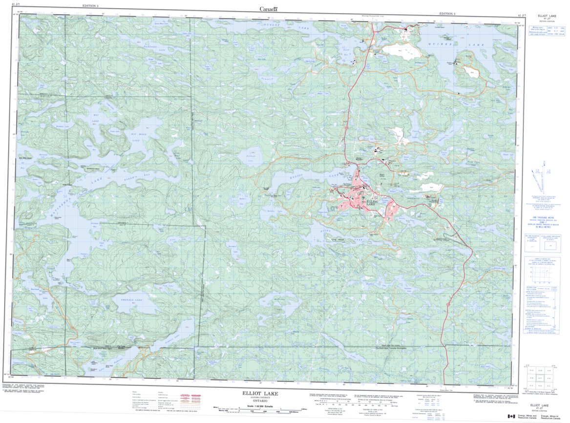Elliot Lake, ON (041J07 CanMatrix) Map by Natural Resources Canada ...
