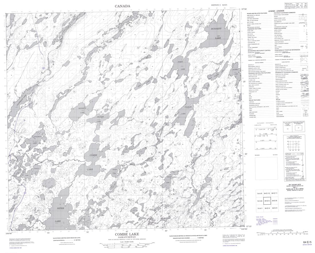 Combe Lake, SK (064E05 CanMatrix) Map by Natural Resources Canada ...