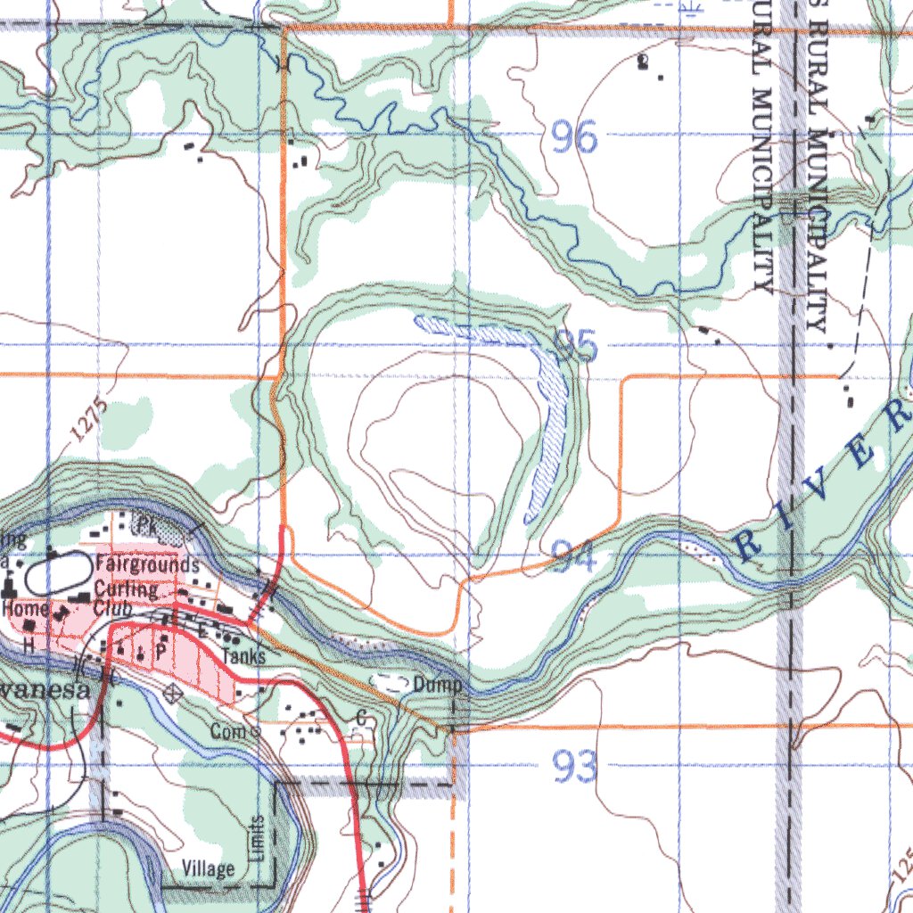 Wawanesa, MB (062G12 CanMatrix) Map by Natural Resources Canada ...