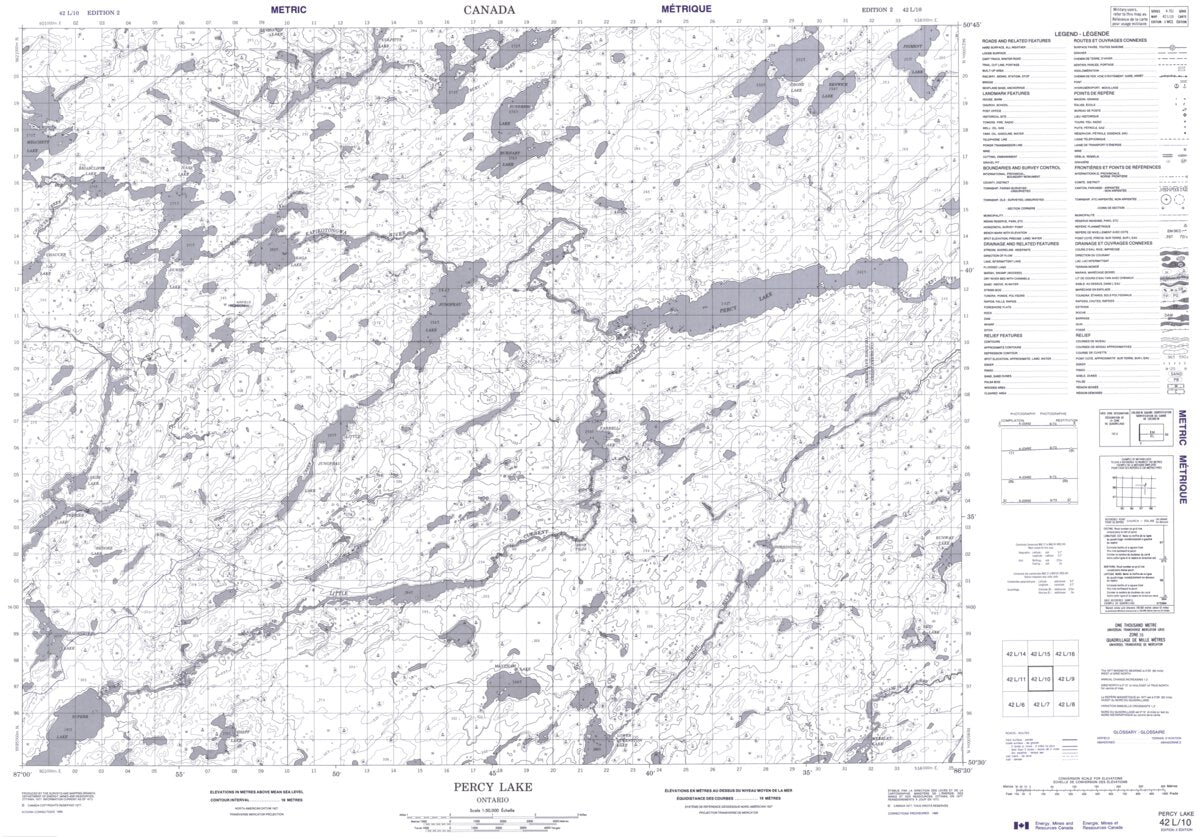 Percy Lake, ON (042L10 CanMatrix) Map by Natural Resources Canada ...