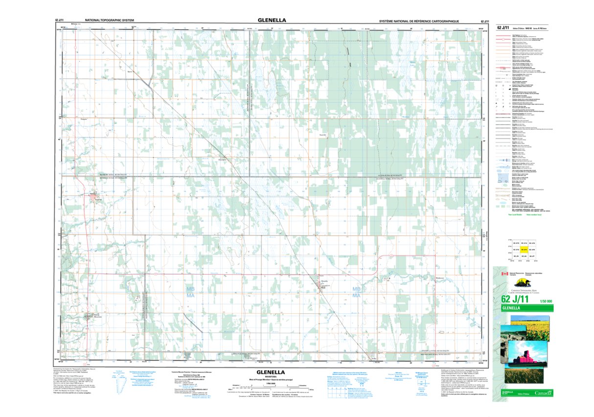 Glenella, MB (062J11 CanMatrix) Map by Natural Resources