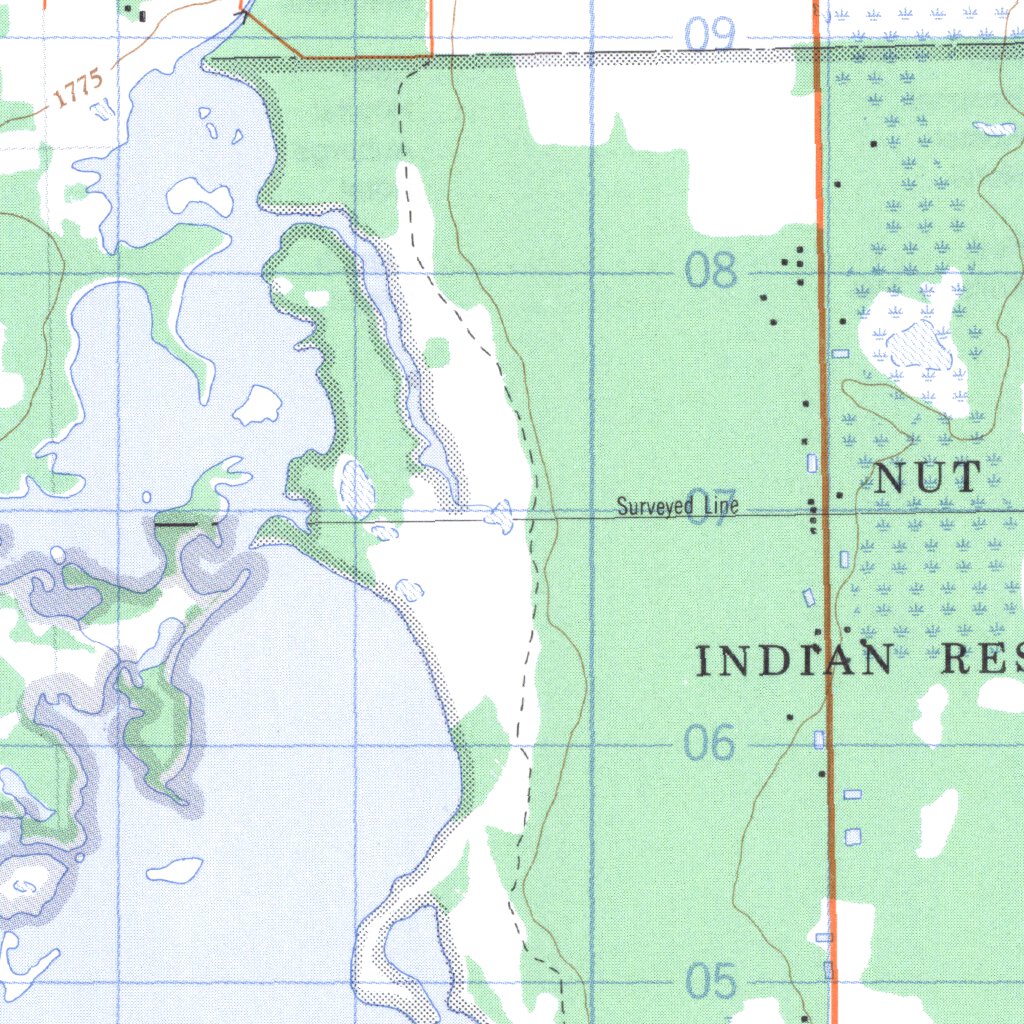 Nut Ruck Topographic Nut Lake, SK (063D05 CanMatrix) Map by Natural Resources Canada ...