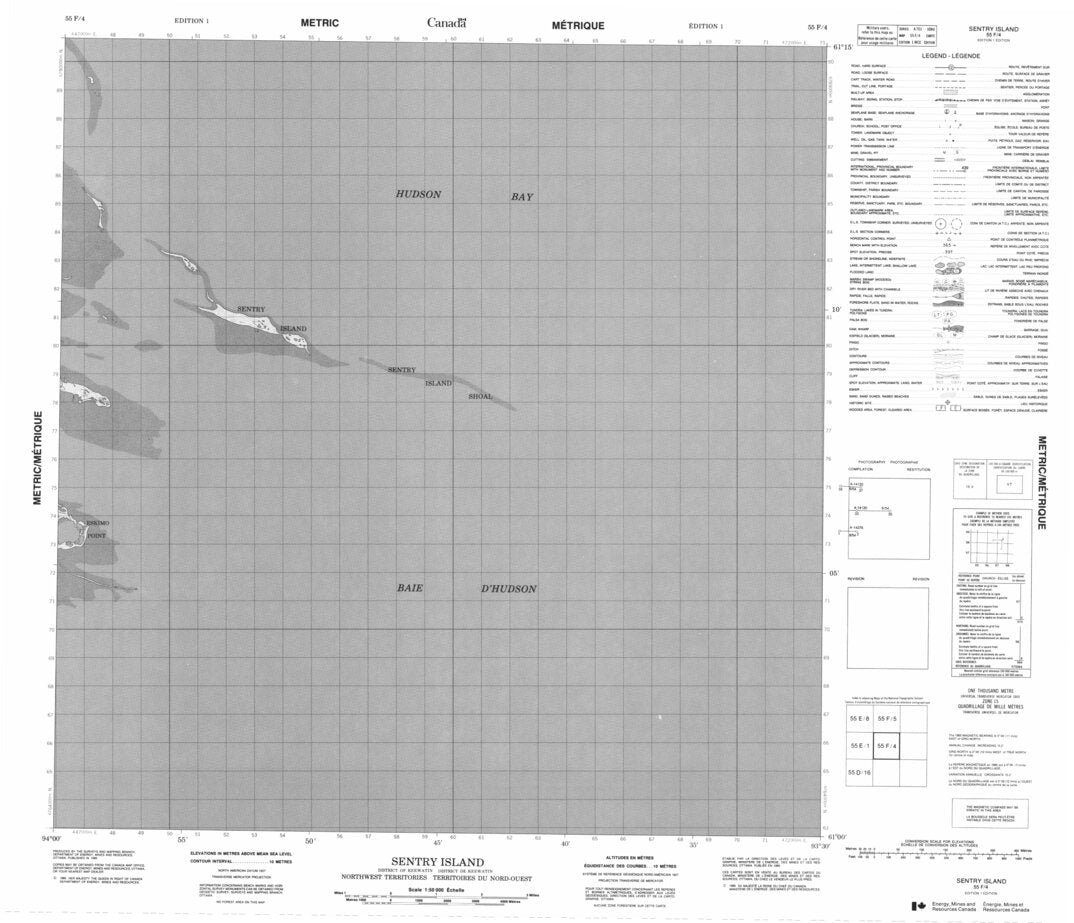 Sentry Island, NU (055F04 CanMatrix) Map by Natural Resources Canada ...