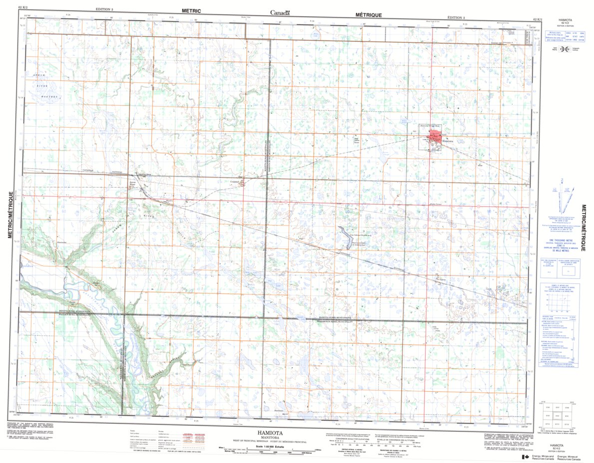 Hamiota, MB (062K02 CanMatrix) Map by Natural Resources Canada Avenza Maps