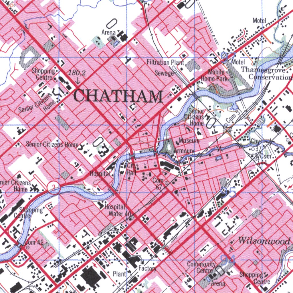 Chatham, ON (040J08 CanMatrix) Map by Natural Resources Canada | Avenza ...