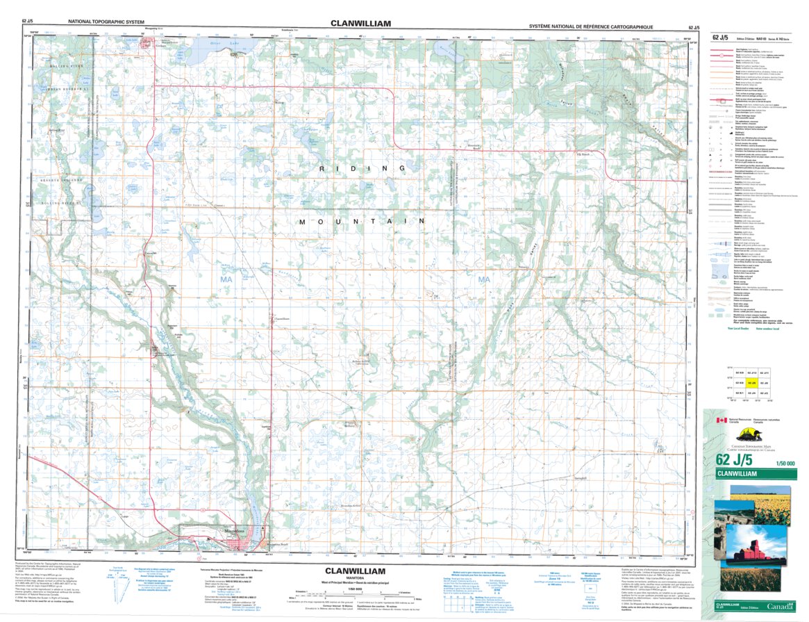 Clanwilliam, MB (062J05 CanMatrix) Map by Natural Resources Canada