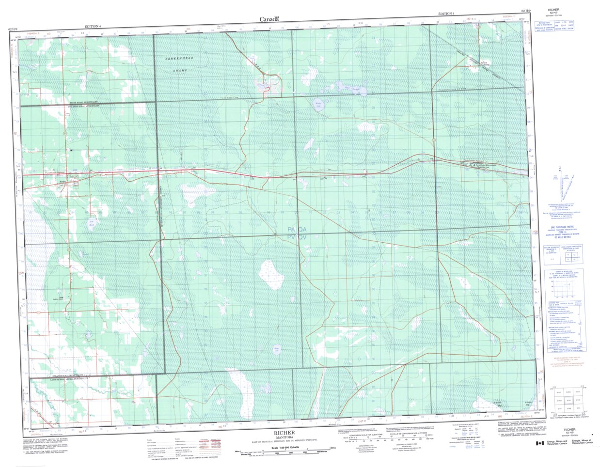 Richer, MB (062H09 CanMatrix) Map by Natural Resources Canada