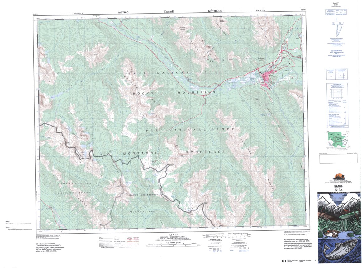 Banff, AB (082O04 CanMatrix) Map by Natural Resources Canada | Avenza Maps