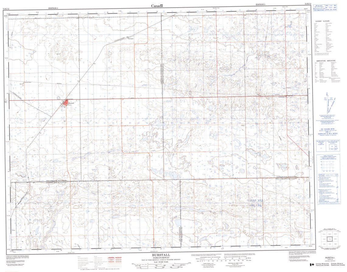 Burstall, SK (072K12 CanMatrix) Map by Natural Resources Canada