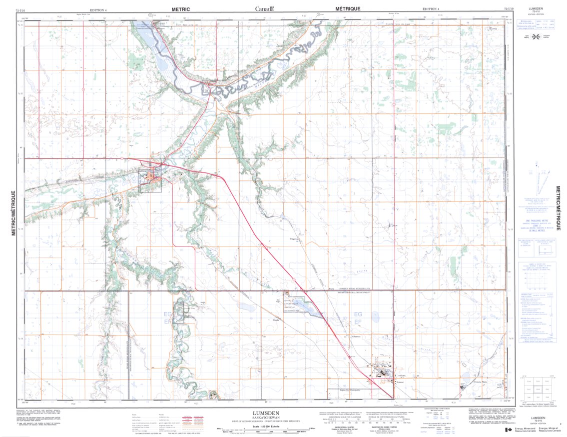 Lumsden, SK (072I10 CanMatrix) Map by Natural Resources Canada Avenza