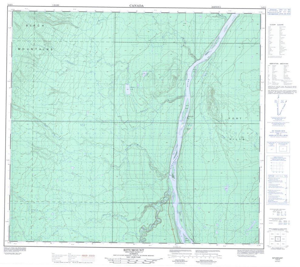 Bitumount, AB (074E05 CanMatrix) Map by Natural Resources Canada ...